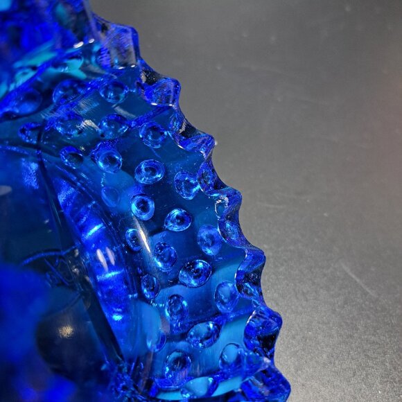 Fenton Cobalt Blue Hobnail Glass Ashtray Collectible Vintage Decorative Piece - Picture 10 of 13